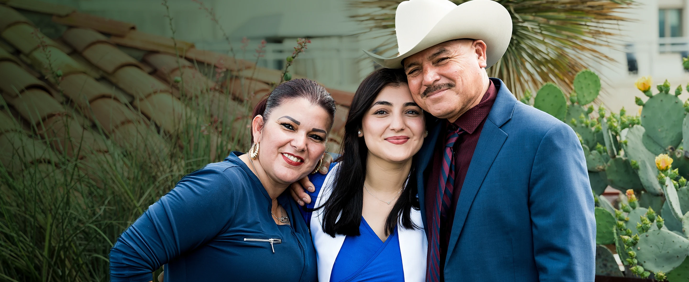 Three happy family members in Texas.