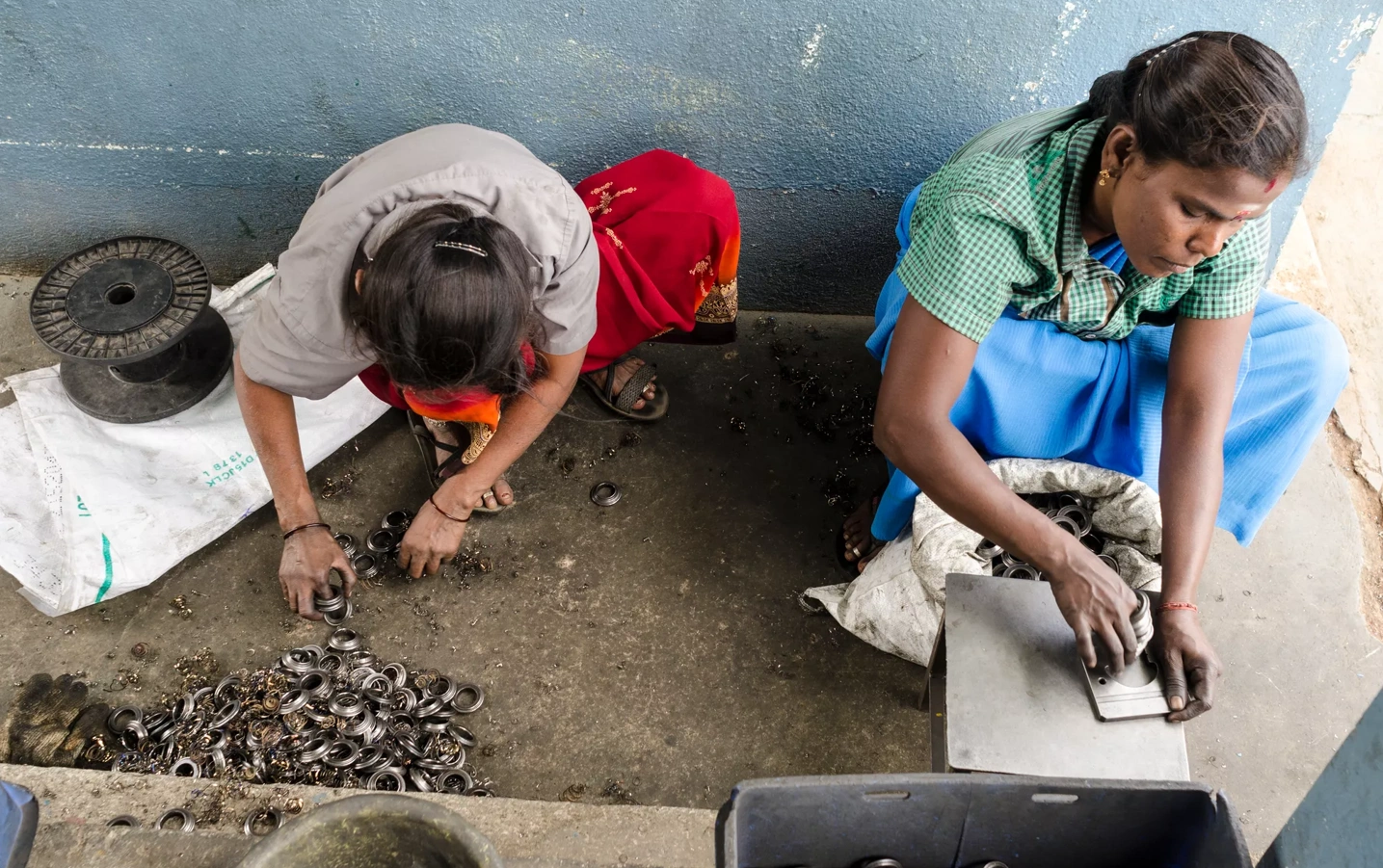 Women working in a machine shop.